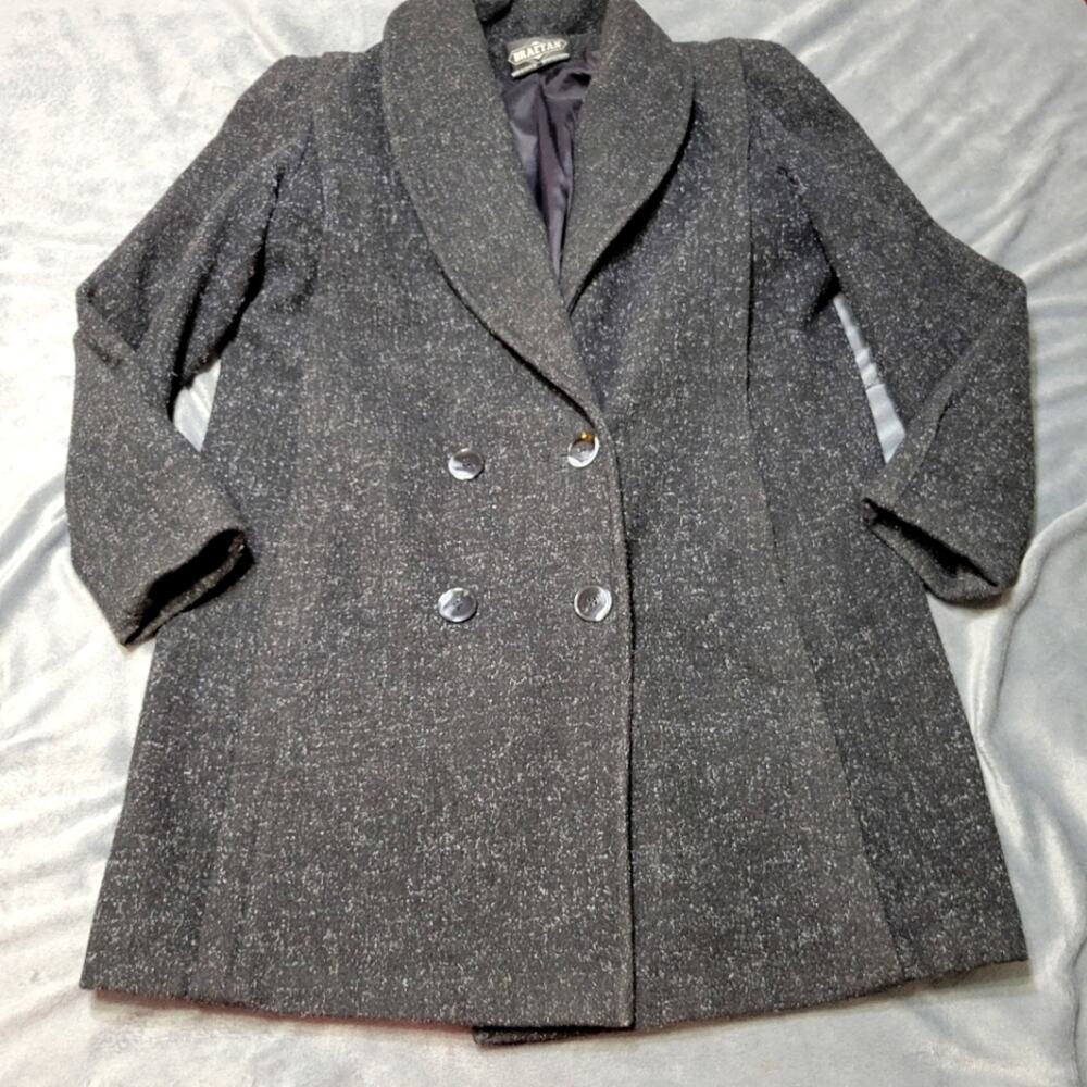 Vintage Braetan Pea Coat Women 12 Union Made USA Lined Wool Coat Collared Jacket